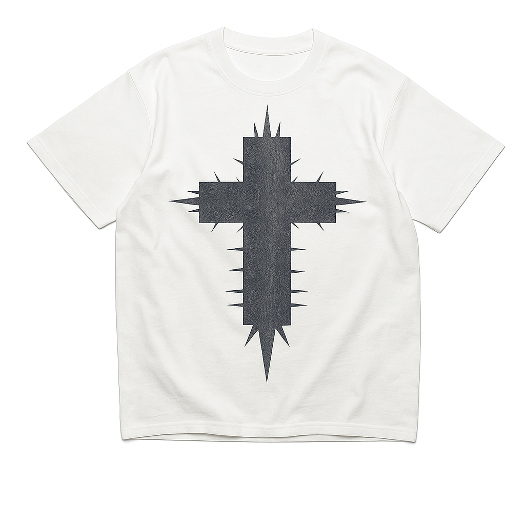 SPIKED CROSS T-SHIRT